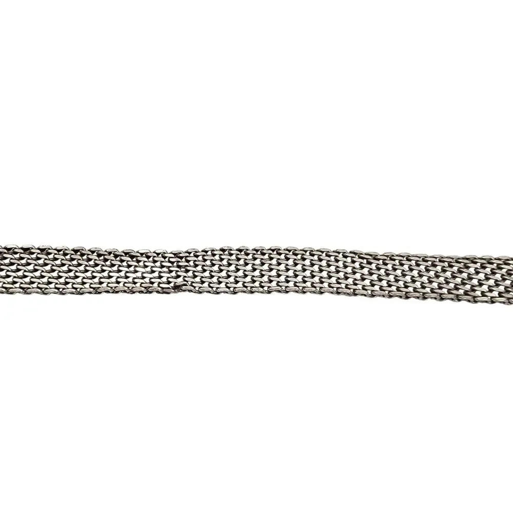 Brighton Womens Belt Size M 30 Black Leather Silver Mesh Chain Two Tone C5003